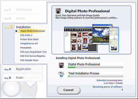 how to install canon 7d software on computer