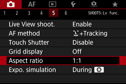 aspect ratio canon 5d mark iv