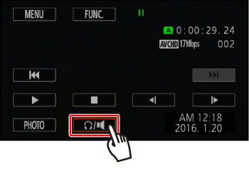 playback sound during there when headphone adjustment displayed volume bar canon