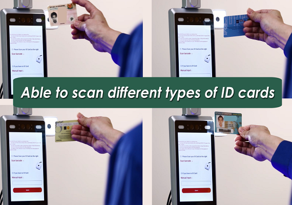 Able to scan different types of ID cards