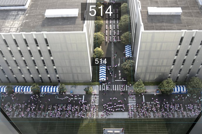 Crowd People Counter counts more than 80,000 people using 4K resolution in a single frame