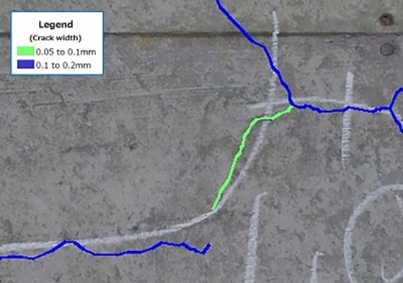 Result of automatic crack detection using Canon’s Crack Detection technology